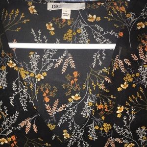 Black floral blouse